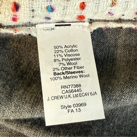 J. Crew Tweed Front Crew NeckKnit Sweater. Gray Multi Size Small #1760 - Picture 7 of 7
